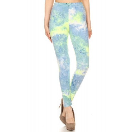 Tie Dye Printed, Full Length, High Waisted Leggings