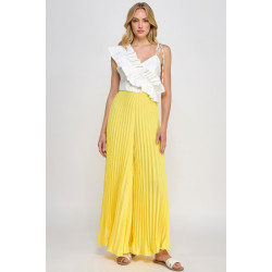 Cami Asymmetrical Ruffle Detail Pleated Bottom Jumpsuit