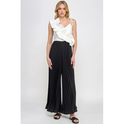 Cami Asymmetrical Ruffle Detail Pleated Bottom Jumpsuit