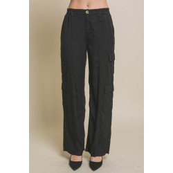 Full-length Tencel Pants With Cargo Pockets