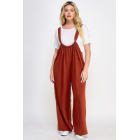 French Terry Wide Leg Jumpsuit Overalls