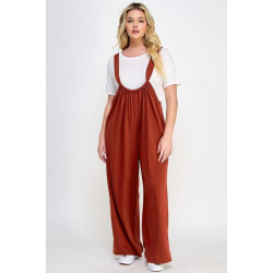 French Terry Wide Leg Jumpsuit Overalls