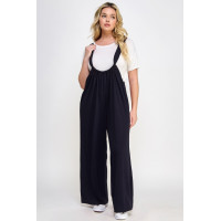 French Terry Wide Leg Jumpsuit Overalls