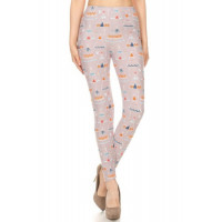 Teepee Print, High Rise, Fitted Leggings, With An Elastic Waistband