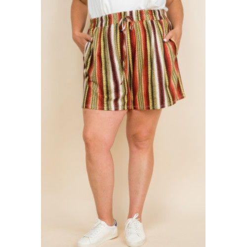 Plus Size Snake Skin Casual Shorts