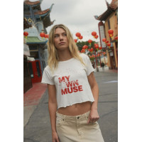 My Own Muse Vintage Wash Cropped Graphic Tee
