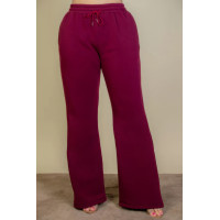 Plus Size Drawstring Waist Slant Pocket Sweatpants