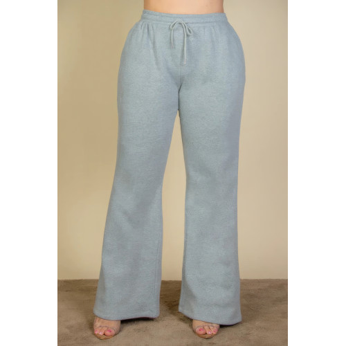 Plus Size Drawstring Waist Slant Pocket Sweatpants