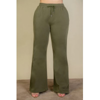 Plus Size Drawstring Waist Slant Pocket Sweatpants