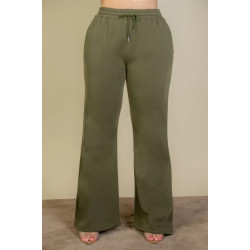 Plus Size Drawstring Waist Slant Pocket Sweatpants