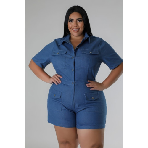 Semi-stretch Romper