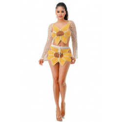 Crochet Skirt Set Sunflower