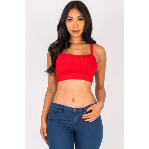 Ribbed Knit Cami Crop Top