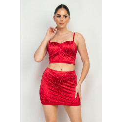 Sweetheart Bustier Rhinestones Crop Top