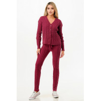 Cable Sweater Cardigan 2pc Set