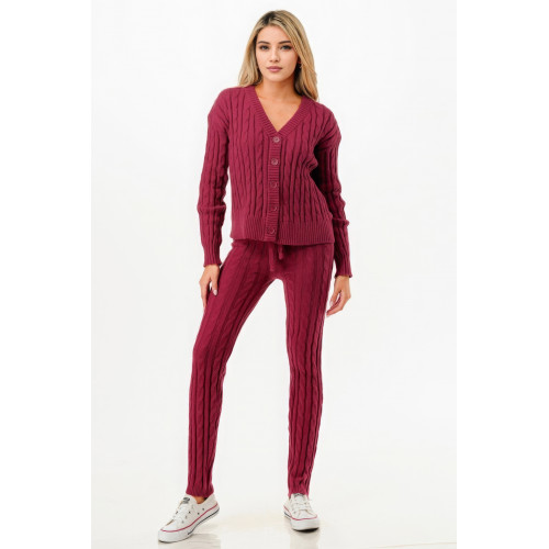 Cable Sweater Cardigan 2pc Set