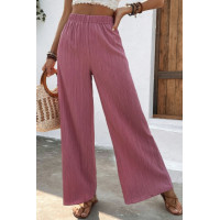 Textured Wide Leg Palazzo Pants