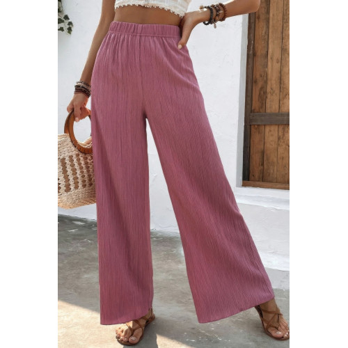 Textured Wide Leg Palazzo Pants