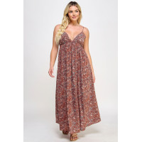 Floral Maxi Dress With Tie Back