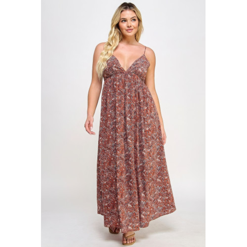 Floral Maxi Dress With Tie Back