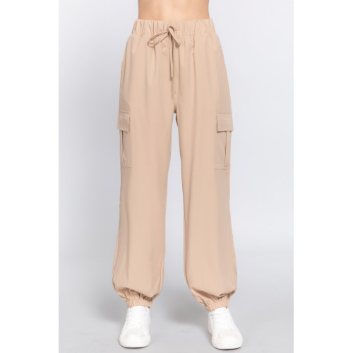 Light Weight Stretch Woven Cargo Jogger Pants