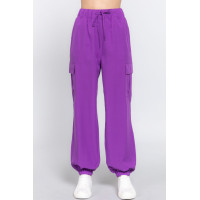 Light Weight Stretch Woven Cargo Jogger Pants