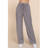 Elastic Waist Tencel Long Pants