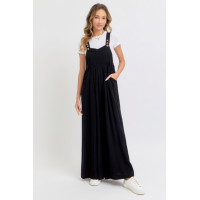 Adjustable Strap Overall Wide Leg Jumpsuit