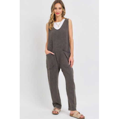 Mineral Washed Summer Jumpsuit