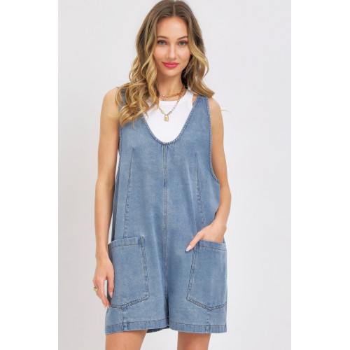 Summer Denim Overall Romper