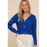 Long slv v-neck sweater cardigan