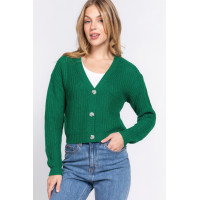 Long slv v-neck sweater cardigan