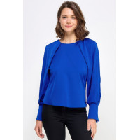 Raglan Long Sleeve Top With Back Neck Tie