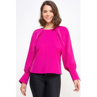 Raglan Long Sleeve Top With Back Neck Tie
