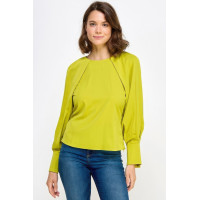 Raglan Long Sleeve Top With Back Neck Tie