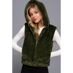 Hoodie Faux Fur Vest