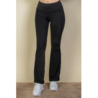 Wide waistband flare leg pants