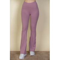 Wide waistband flare leg pants