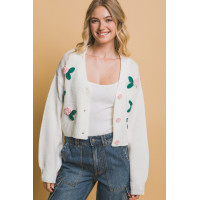 Mid cropped flower cardigan