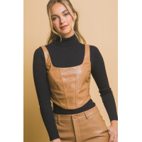 Faux leather corsetry
