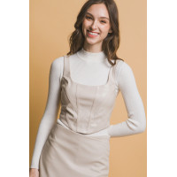 Faux leather corsetry