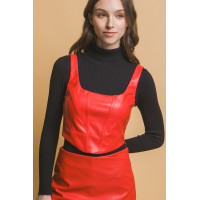 Faux leather corsetry