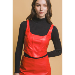 Faux leather corsetry