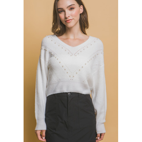 Pearl details sweater