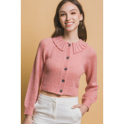 Short collard sweater