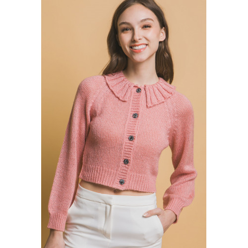 Short collard sweater