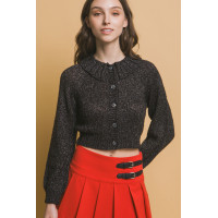 Short collard sweater