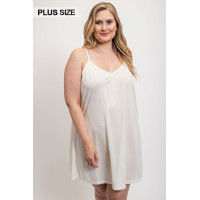 V-neck slip dress with adjustable straps