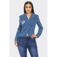 Patch It Up Denim Blazer Jacket