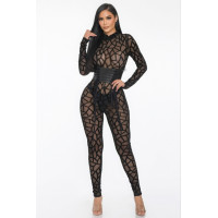 Geometric Printed Jersey Jumpsuit